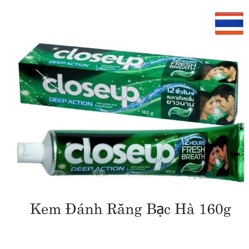 Kem đánh răng Closeup Thái Lan 160g hương bạc hà