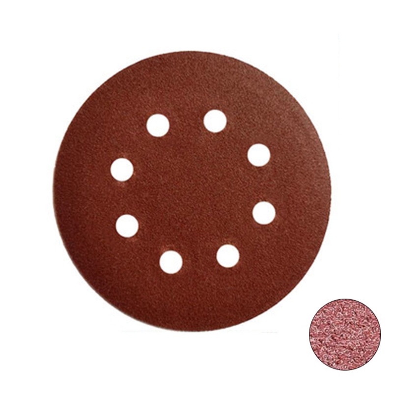 Đĩa Chà Nhám 8 Lỗ 5 Inch Bằng Nhôm Oxide Cho Máy Chà Nhám