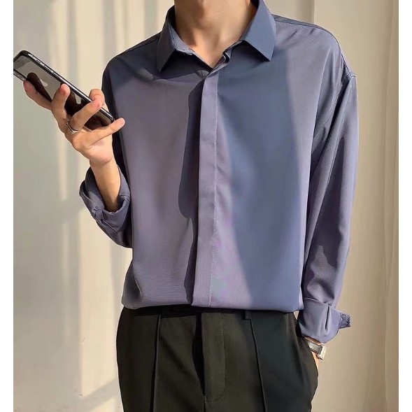 Áo sơ mi trắng tay dài dáng rộng phong cách Retro | BigBuy360 - bigbuy360.vn