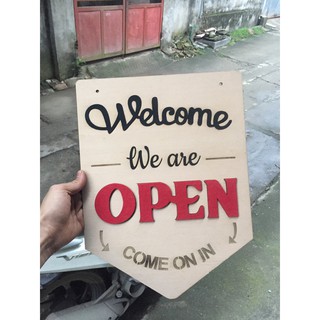 Bảng gỗ - open - close