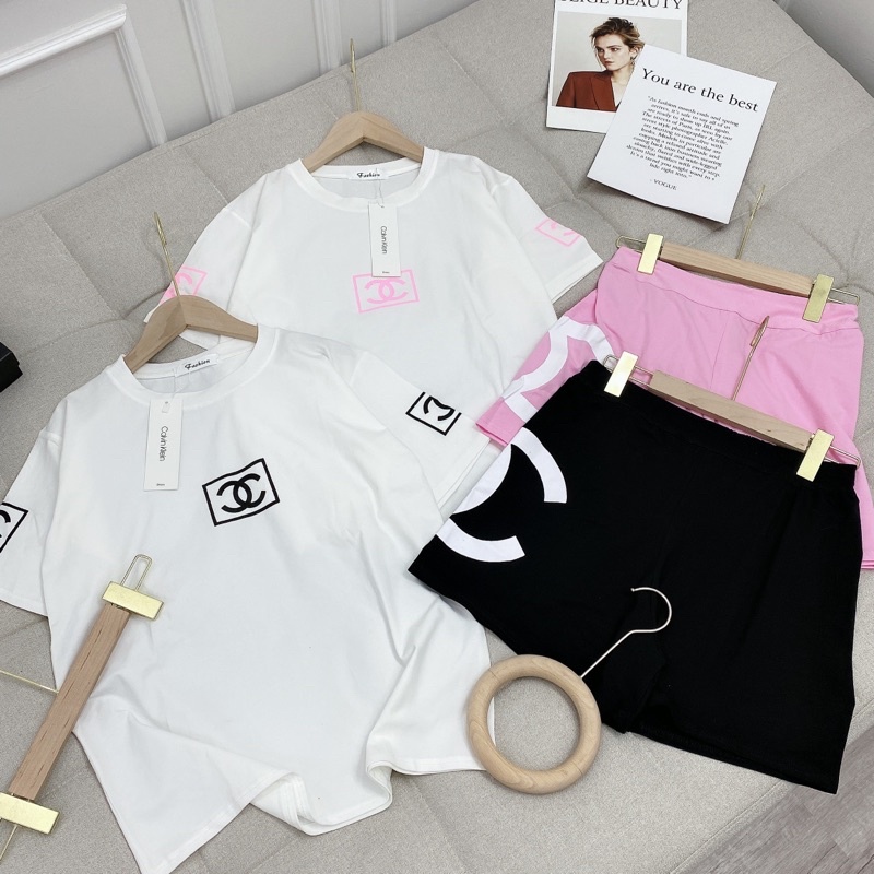 bộ cotton đùi hàng quảng châu logo chaleo