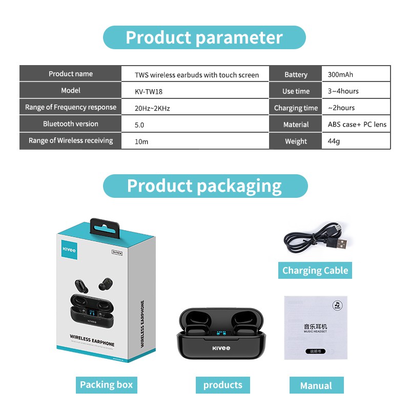 Tai nghe không dây TW28 trọng lượng siêu nhẹ 4 gram , âm thanh stereo