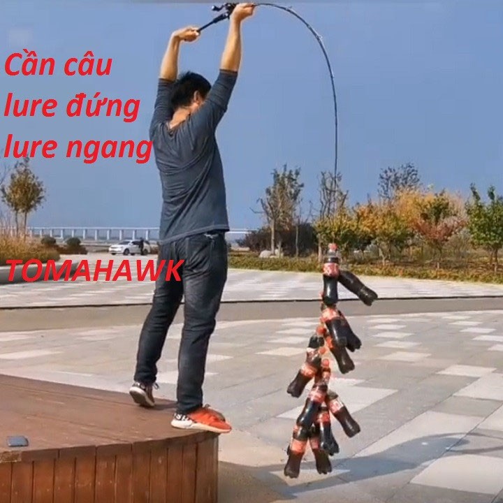 Cần câu lure Tomahawk 2 ngọn MH + H siêu khỏe - Cần câu cá chất lượng