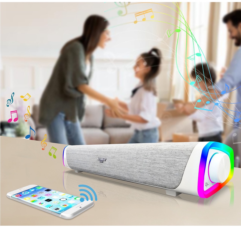 Loa Vi Tính SoundMax SB-201 2.0 12W Bluetooth 5.0 - Hàng Chính Hãng.