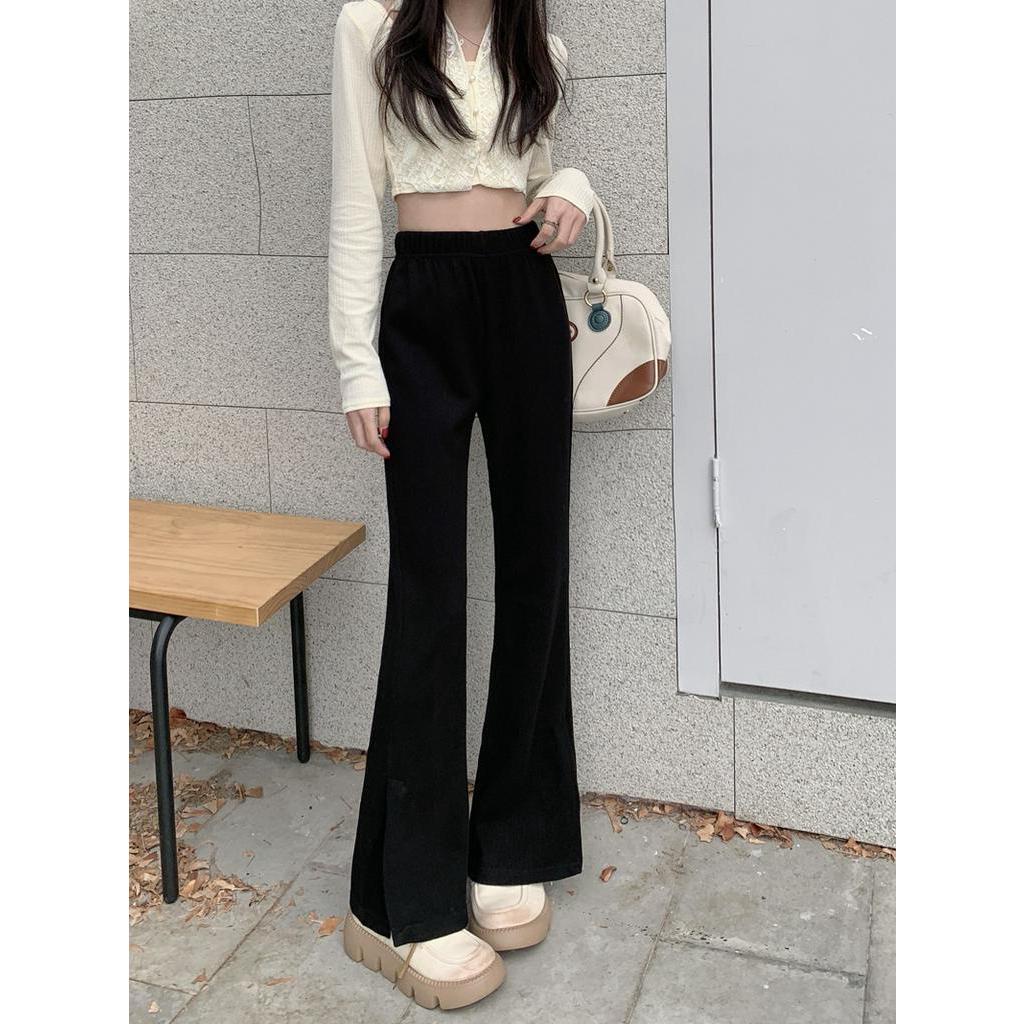 Quần Ống Loe Xẻ Tà Màu Sắc Đơn Giản 61166