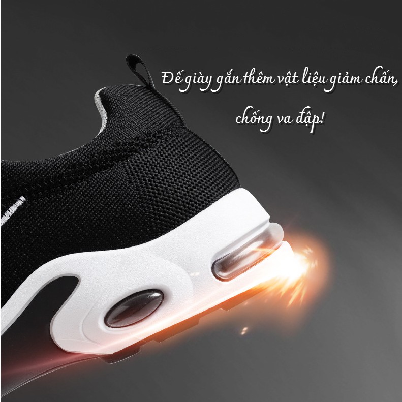 Giày Thể Thao Nam , Giày Sneaker Nam 9302 Chất Liệu Dệt Kim Cao Cấp Màu Đen Sọc Trắng Nổi Bật Nam Tính | BigBuy360 - bigbuy360.vn