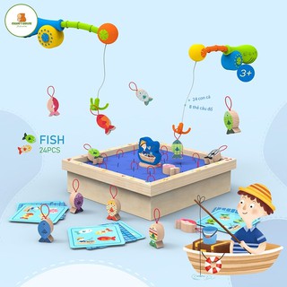 Đồ Chơi Memory Game Rèn Luyện Trí Nhớ Cho Bé Tích Hợp Trò Chơi Câu Cá Bằng Gỗ Cực Dễ Thương