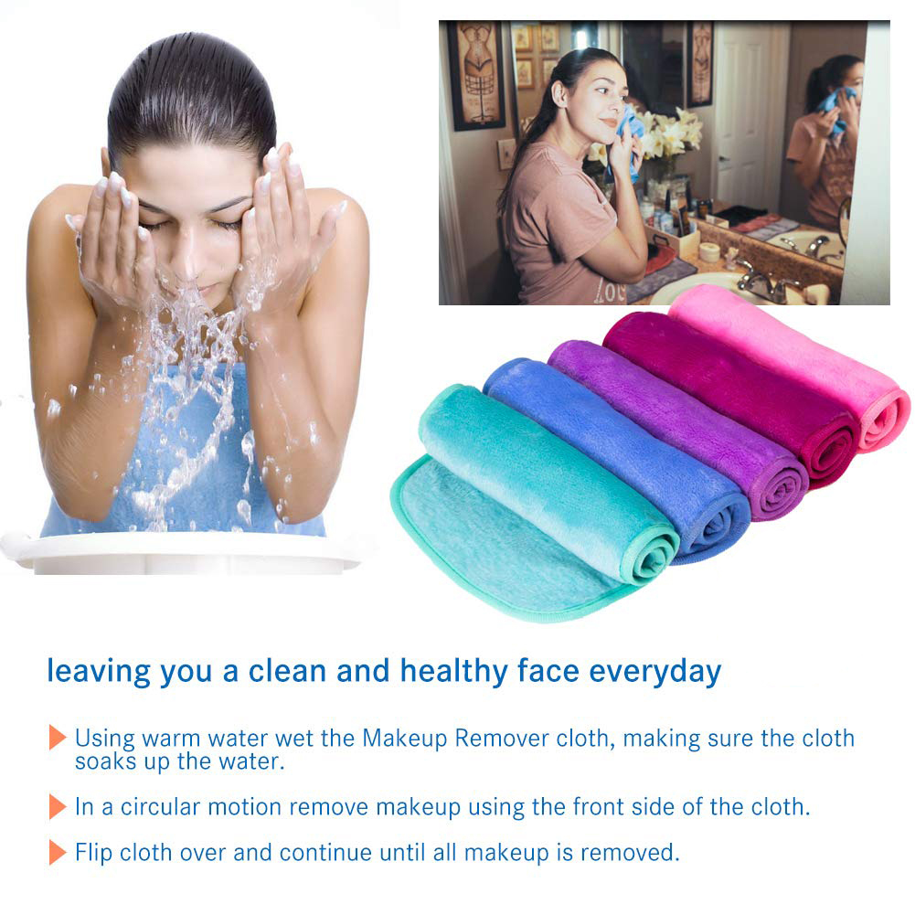 [ Makeup Remover Cloth ] [ Reusable Microfiber Facial Cleansing Towel ] [ Remove Makeup Instantly with Just Water ]