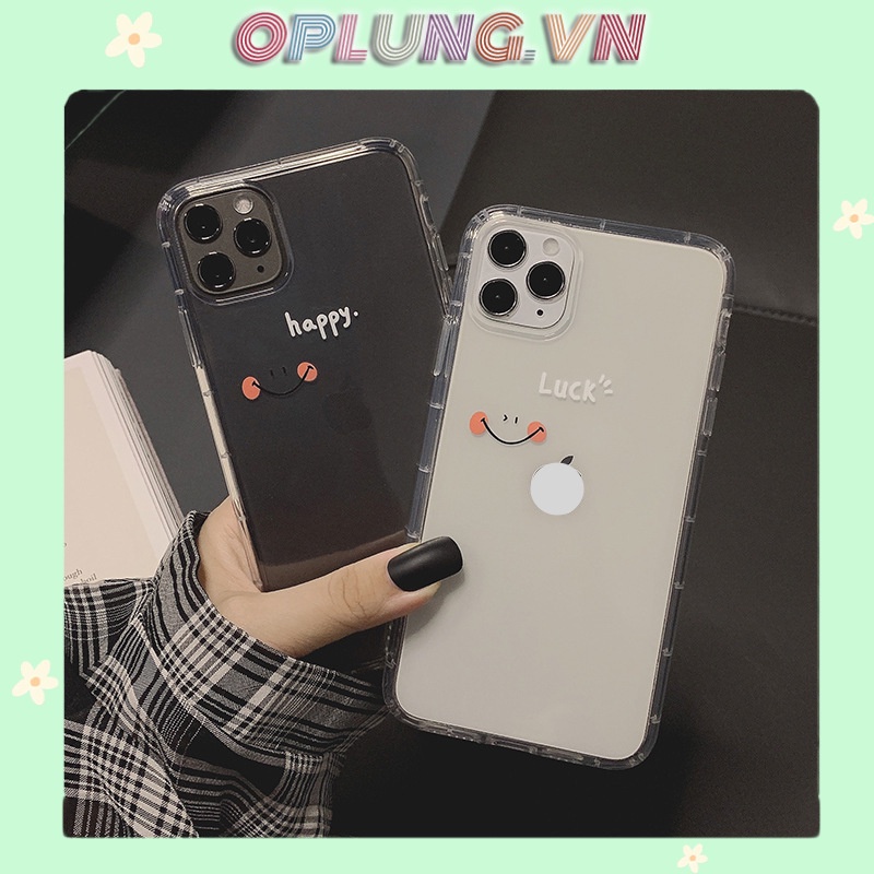 Ốp lưng iphone HAPPY - LUCKY silicon mỏng 6 6plus 6s 6s plus 7 7plus 8 8plus x xs xs max 11 11 pro 11 promax12 12promax