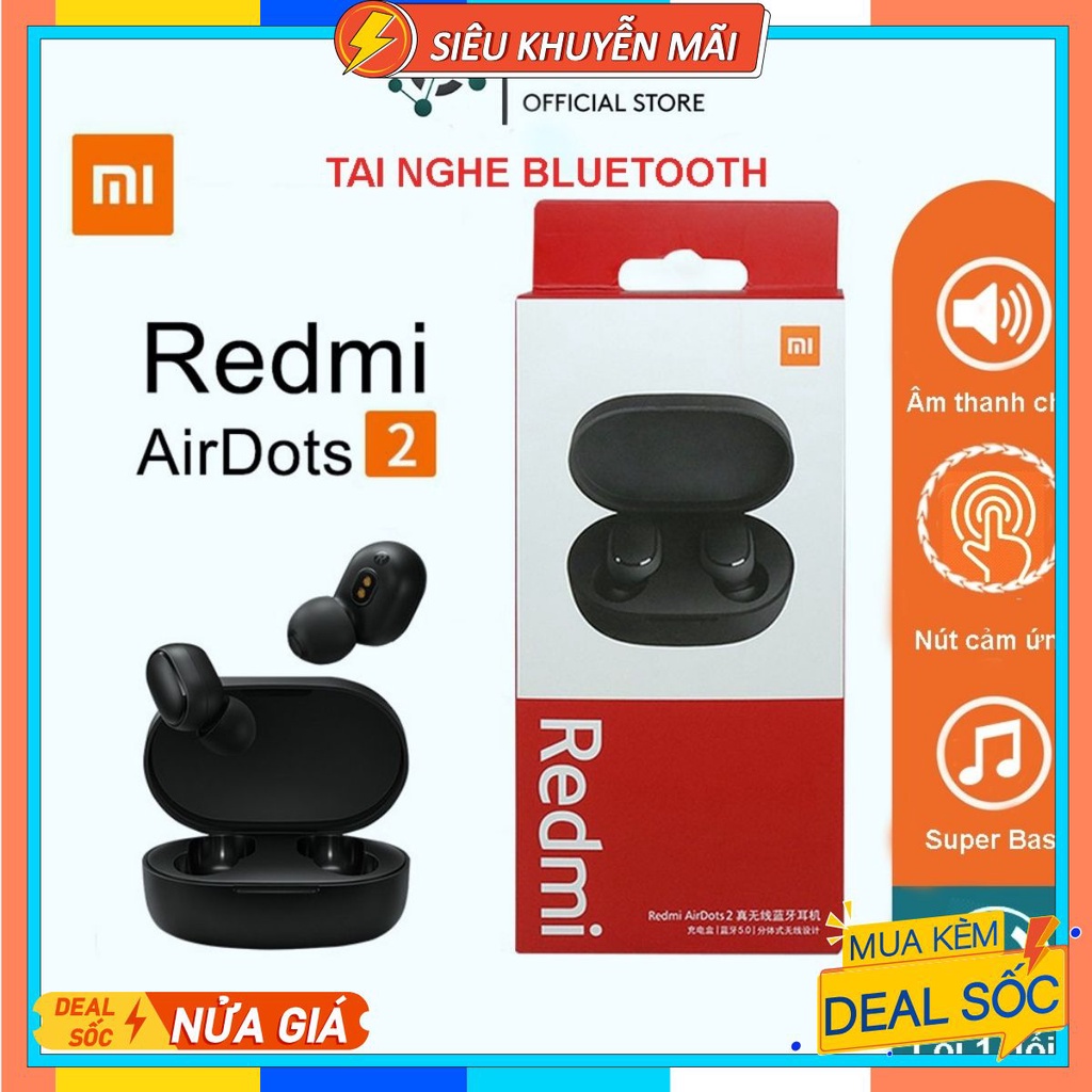 Tai Nghe Bluetooth Xiaomi Redmi Airdots 2 - Bluetooth 5.0 - Chống Ồn - Tự Động Kết Nối Không Dây