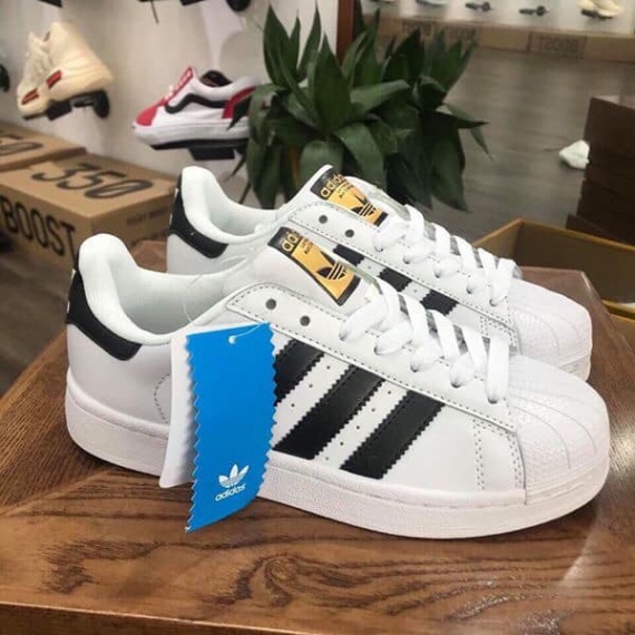 Giày thể thao, giày adidas superstar mũi sò đen trắng nam nữ đủ size