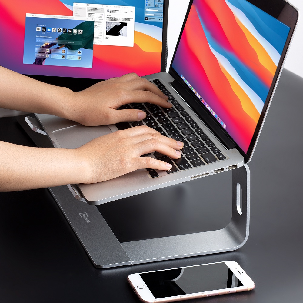 Giá Đỡ Máy Tính Laptop Macbook Hợp Kim Nhôm Cao Cấp Tháo Rời Tiện Lợi - Hàng Chính Hãng Tamayoko