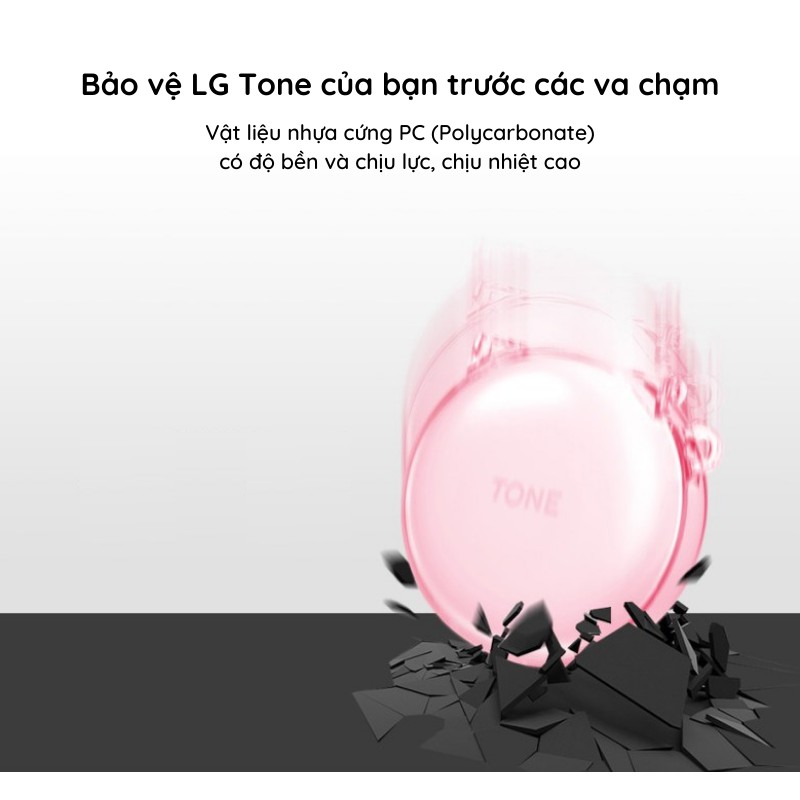 Case ốp tai nghe LG Tone Free ( FN4 / FN6 / FN7 ) - Clear case - Hãng AscarKorea