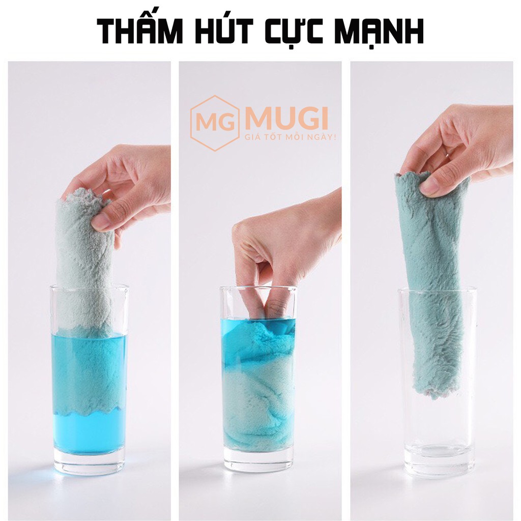 (GIÁ SIÊU RẺ) Combo 03 khăn lau đa năng thấm hút nước cực tốt, chống dính dầu mỡ hai mặt, lau sạch mọi loại vết bẩn