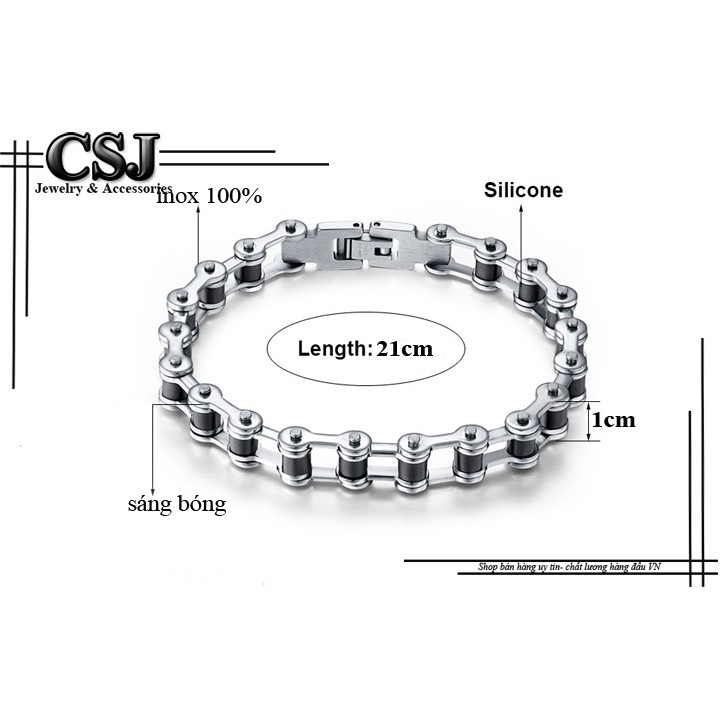 Lắc tay sên xích inox cao cấp nam Lln076 Pitaca