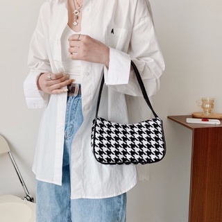 Túi kẹp Nách Hoạ Tiết Caro Houndstooth Cổ Điển Sang Trọng