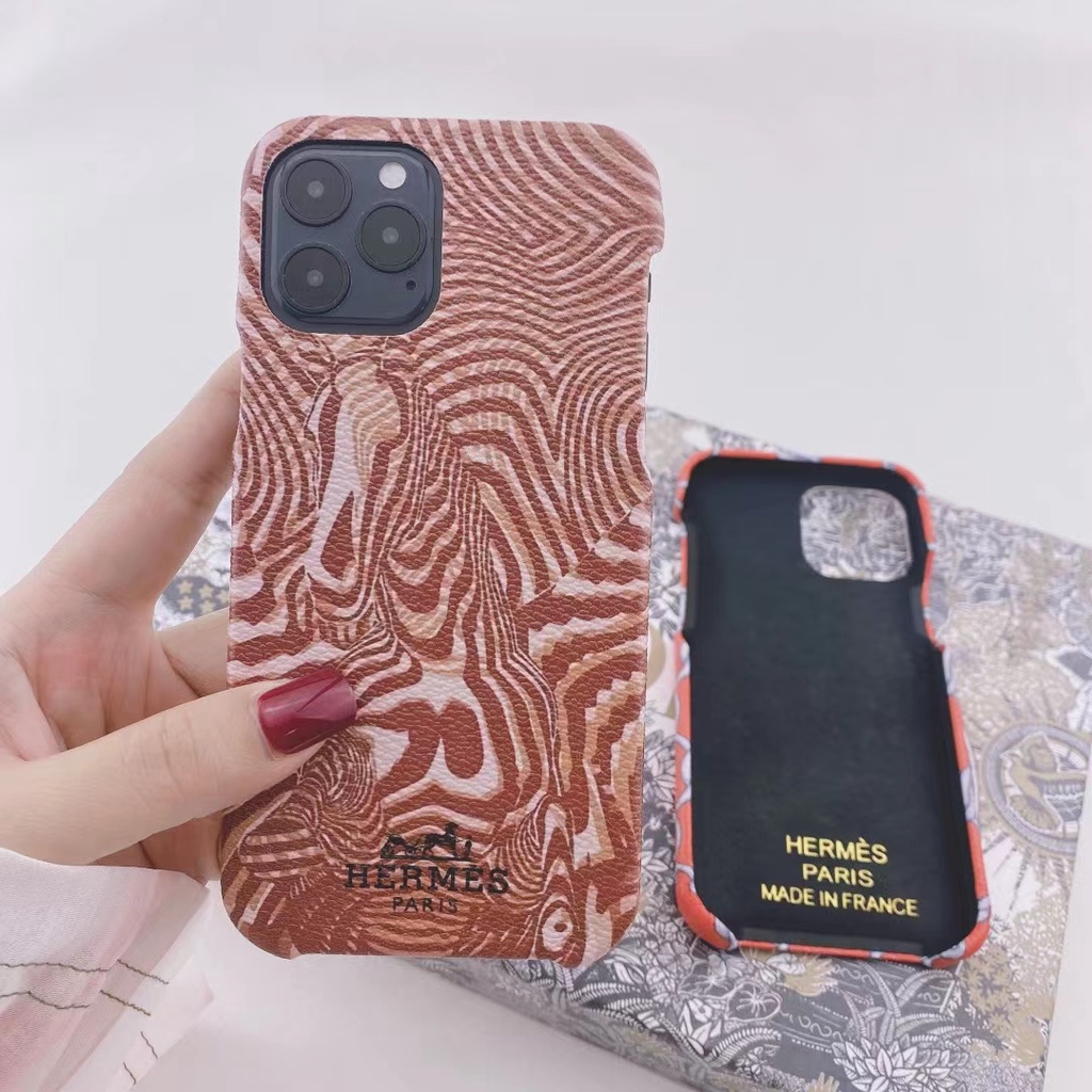 Hermes Ốp Điện Thoại Da Cứng Chống Sốc Phong Cách Âu Mỹ Cho iphone 13 11 12 pro max xr ix