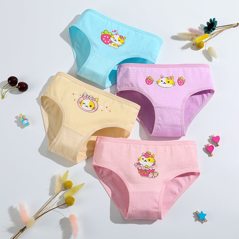 Set 4 quần lót cotton SMY mềm mại cho bé gái từ 2-12 tuổi