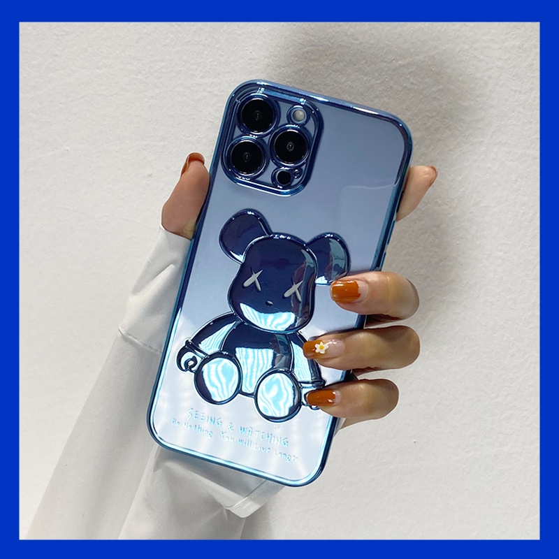 Ốp lưng in nổi hình gấu Bearbrick 3D cho iPhone 8 Plus, 7Plus, Xsmax, 11Promax, 12Promax, 13Promax