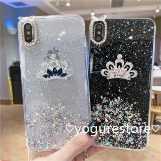 Ốp lưng kim tuyến có vương miện đính đá cho điện thoại Samsung A9 2018 A8 Plus 2018 A7 2018 A6 2018 J4 plus J6 plus