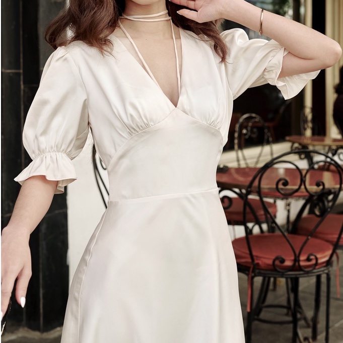Harper dress - Váy tay bồng thắt nơ cổ thương hiệu Sonnet nữ tính xinh xắn tay bồng che khuyết điểm