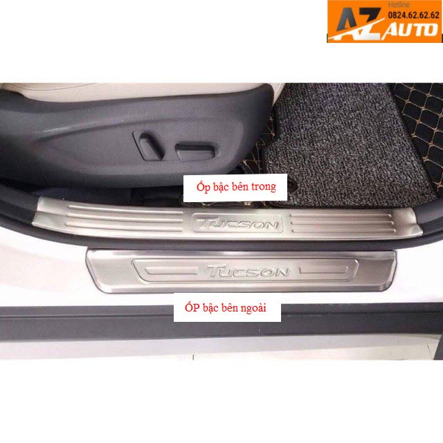 Ốp bậc cửa, Nẹp bước chân Hyundai Tucson 2016-2021 – INOX(hàng cao cấp)