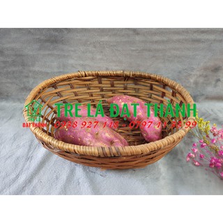 Rá tre nâu đựng rau, tỏi ớt, rá tre nâu ovan thân thiện với môi trường có thể tái sử dụng