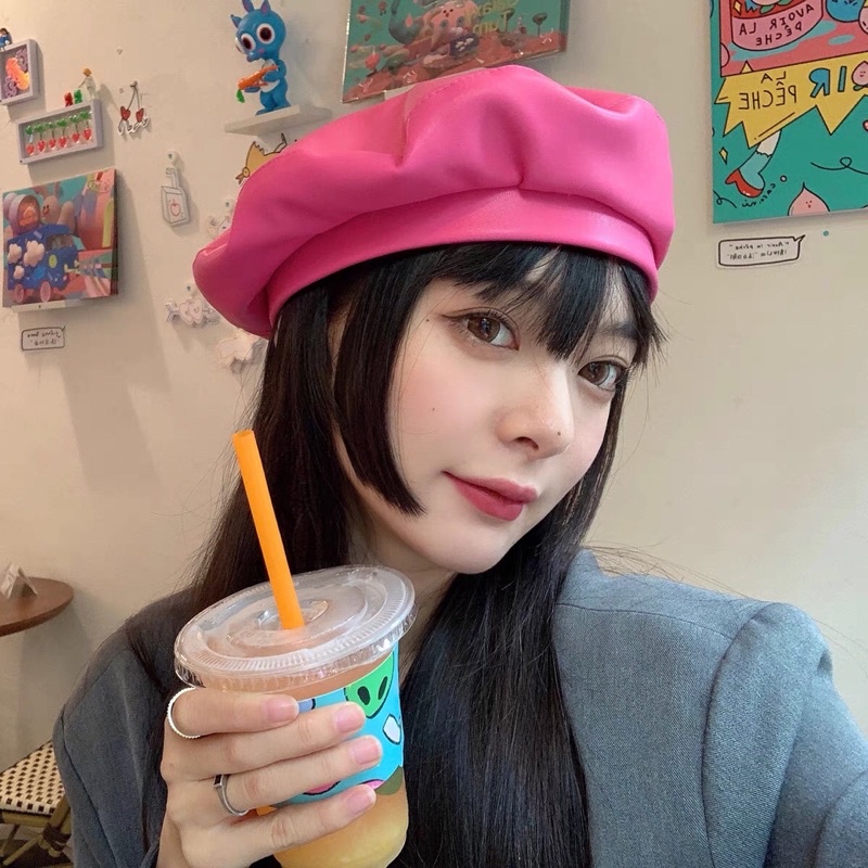 🔥Hàng Có Sẵn🔥🔥 Mũ Nồi beret Da PHONG CÁCH HÀN QUỐC