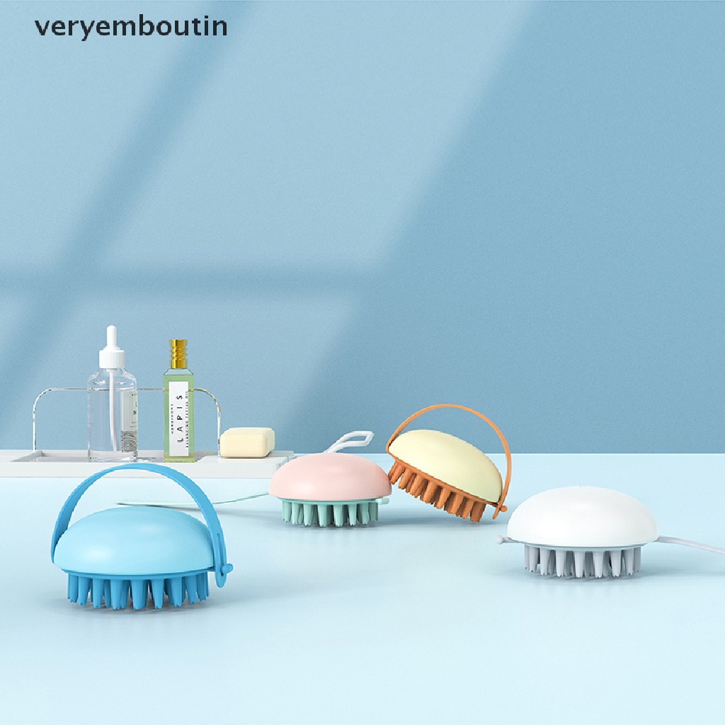 Lược Chải Tóc Massage Da Đầu Bằng Silicone Dùng Được Cả Dạng Ướt &amp; Khô