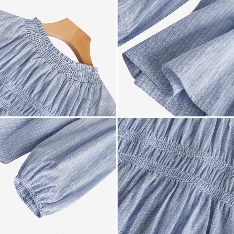 Áo kiểu ZANZEA tay dài phồng cổ tròn thời trang dành cho nữ