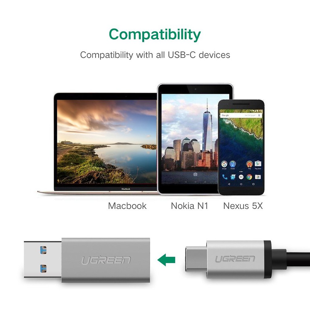 Đầu chuyển USB 3.0 sang USB Type-C Ugreen 30705