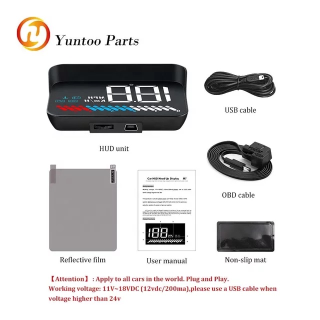 Bộ HUD Ô tô M7 OBD GPS Hiển Thị Tốc Độ Thông Tin Lên Trên Kính Lái Giá Rẻ