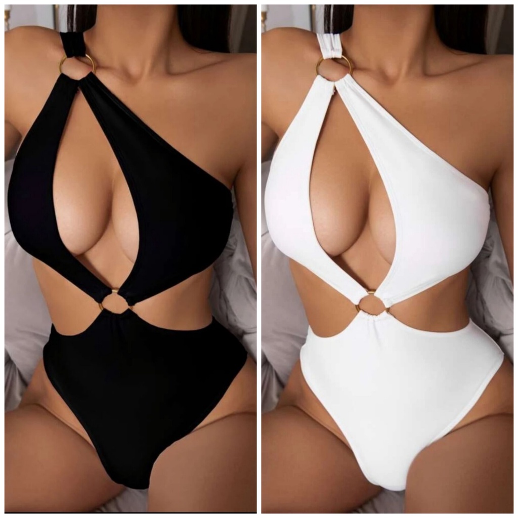 Đồ bơi một mảnh khoét vai màu trơn H437
