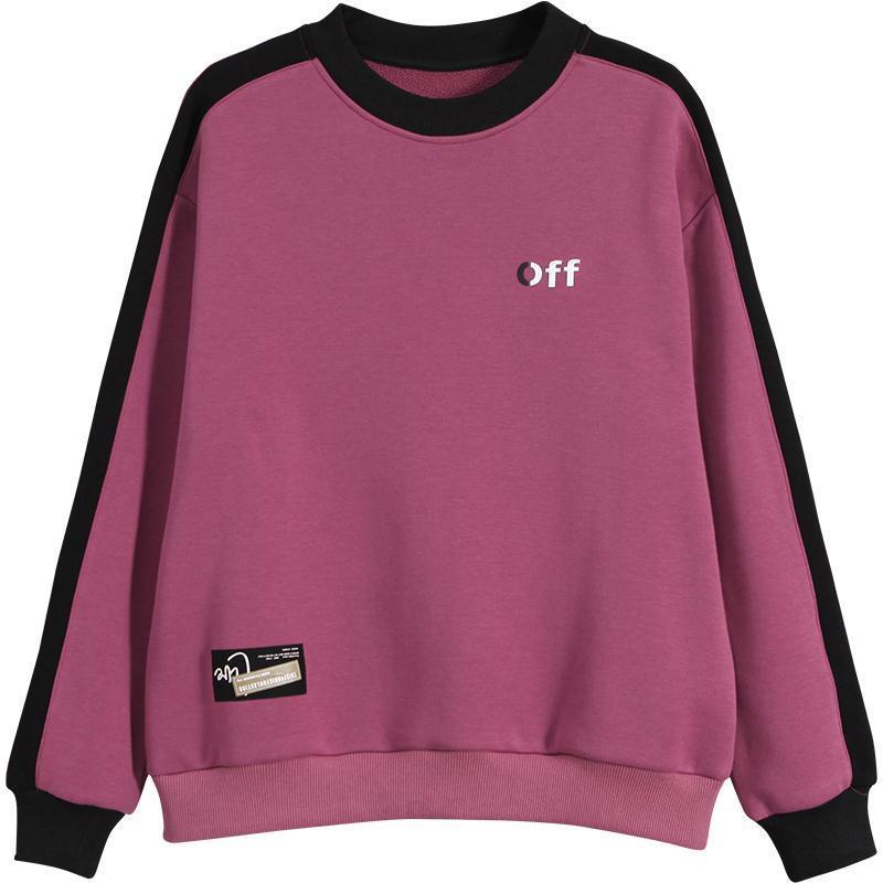 Áo Sweater Tay Dài Cổ Tròn Lót Nhung Dáng Rộng Thời Trang Mùa Đông Hàn Quốc Mới 2021 Cho Phụ Nữ Trung Niên