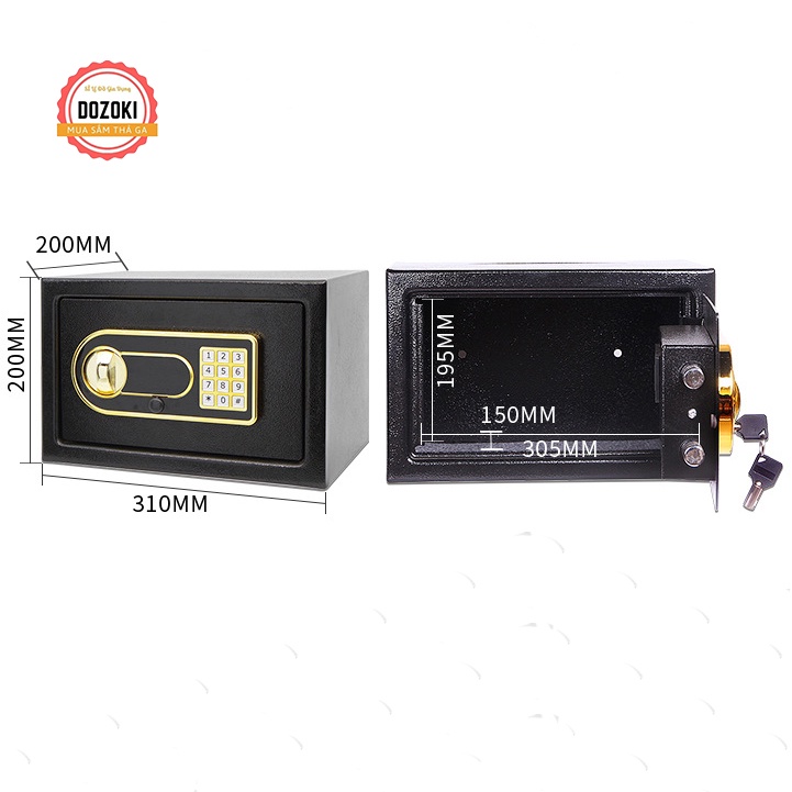 Két Sắt Mini Chống Cháy An Toàn, Két Mini Thông Minh Có Khóa, Két Sắt Mini Tiết Kiệm Cho Gia Đình -  Bảo Hành 12 Tháng