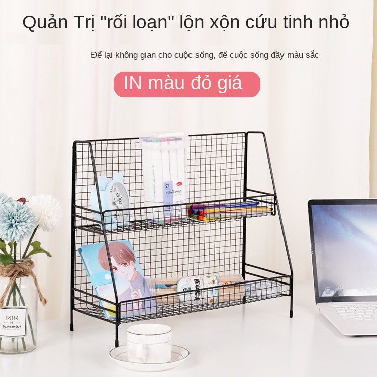 giá để đồ mỹ phẩm hai lớp Kệ lưu trữ bàn sắp xếp hộp phòng ngủ bếp treo tường