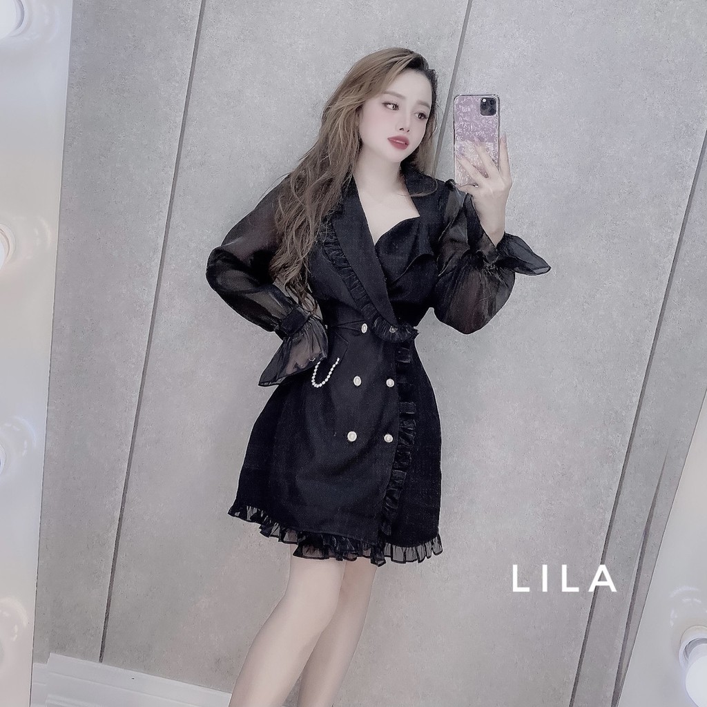 váy vest đầm vest tay phối-mã A011- thời trang thiết kế | BigBuy360 - bigbuy360.vn