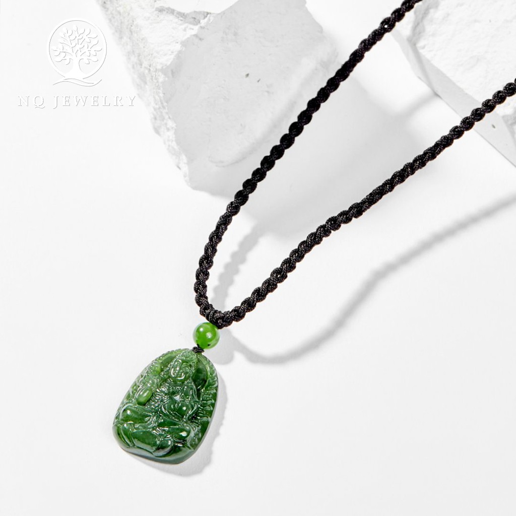Dây chuyền phật bản mệnh xanh ngọc 3x2cm - NQ Jewelry