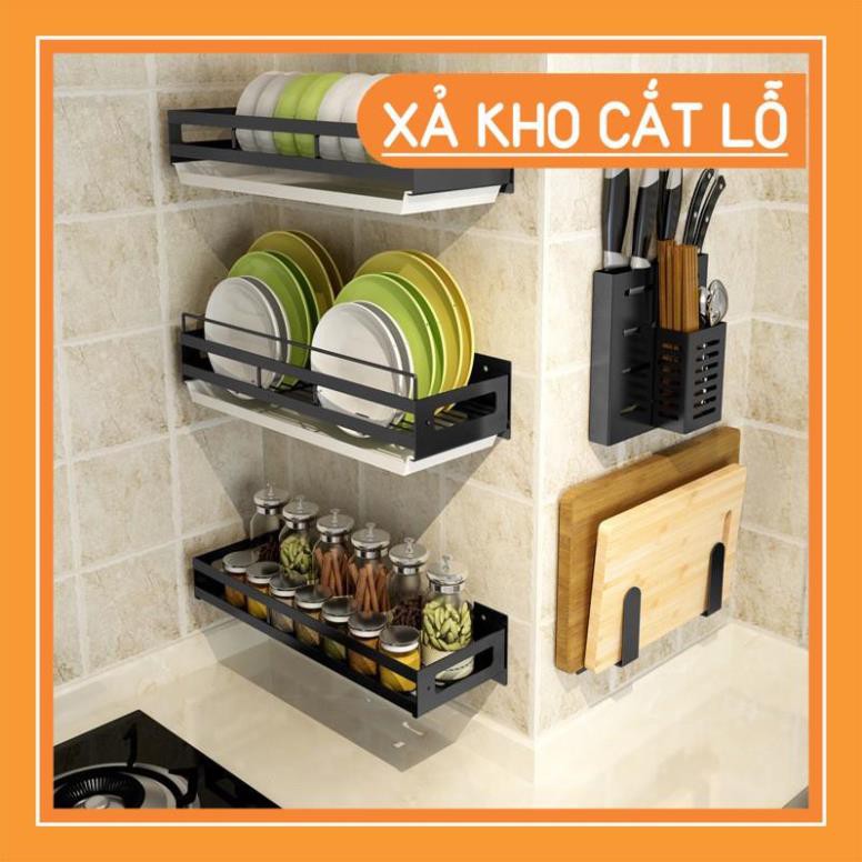 Kệ đựng đồ nhà bếp bằng inox, kệ đựng gia vị inox - kệ treo tường không cần khoan đục - KHALIK