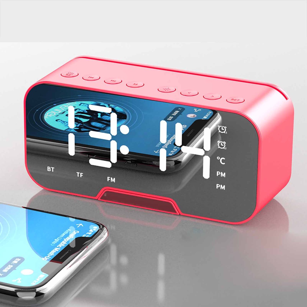 Có thể bán buôn Gương Loa Bluetooth không dây Đài FM Cắm vào Thẻ Quà tặng Sáng tạo Đồng hồ Báo thức cho Sinh viên Hàng giao ngayWashington057