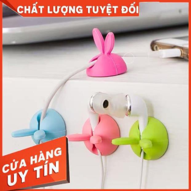 Silicon thỏ con xinh xắn giữ dây cáp,dây điện,tai nghe điện thoại,laptop