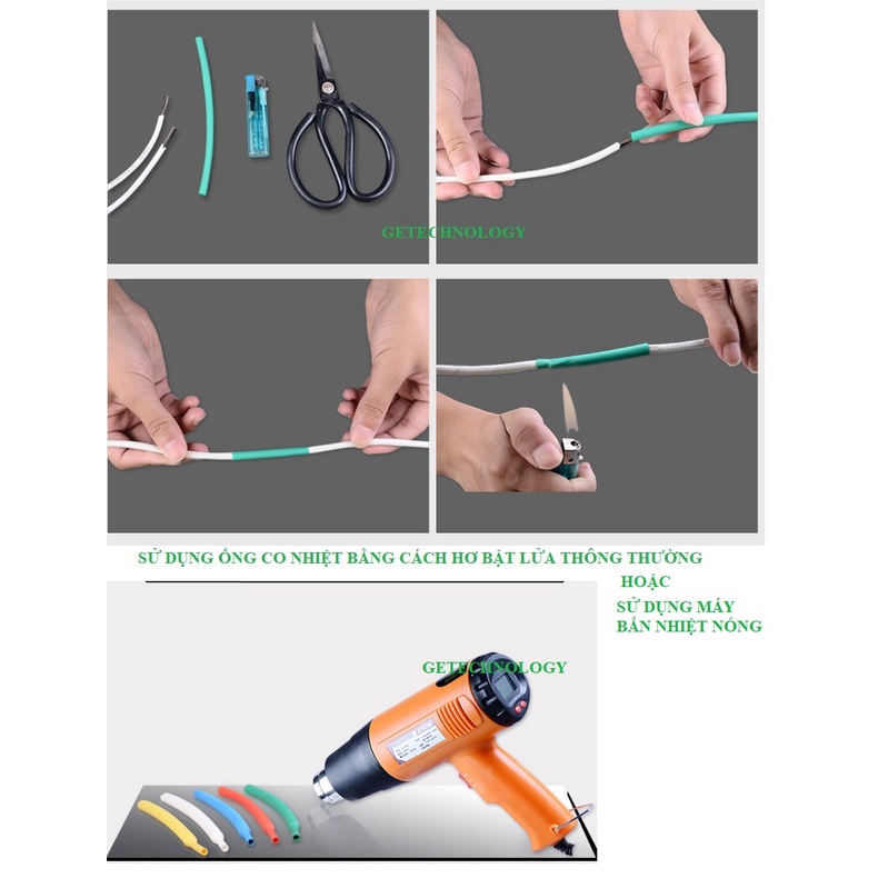 1 cuộn ỐNG CO NHIỆT HẠ THẾ, ỐNG DÂY CO NHIỆT CÁCH ĐIỆN, ỐNG DÂY GEN CO NHIỆT PHI 3, 4, 5, 6, 7, 8, 9, 10MM