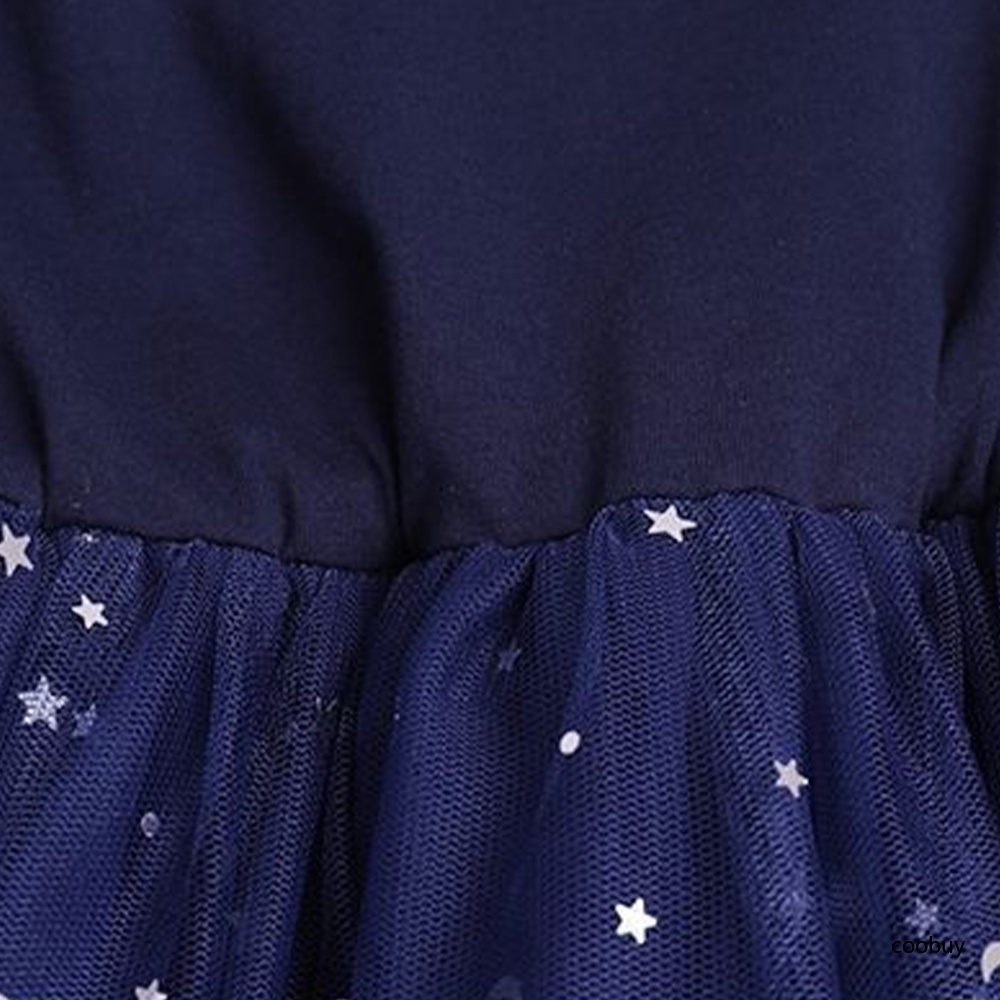 Đầm Công Chúa Tay Ngắn Phối Ren Lưới Màu Gradient Dễ Thương Cho Bé Gái