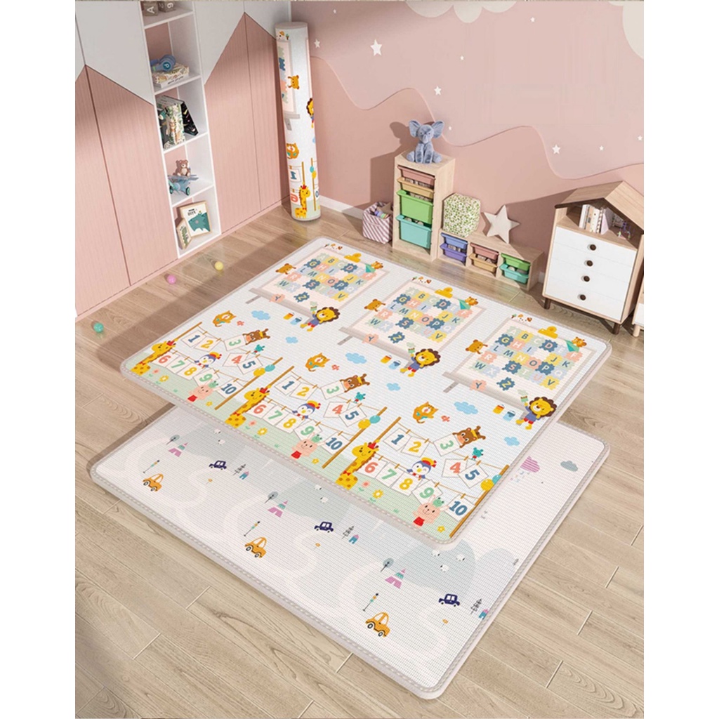 Thảm Chơi cho bé Umoo xốp XPE - Dày 1,5cm, Cuộn Tròn/ / Thảm Umoo - NubieGấp gọn 1.5cm, không mùi