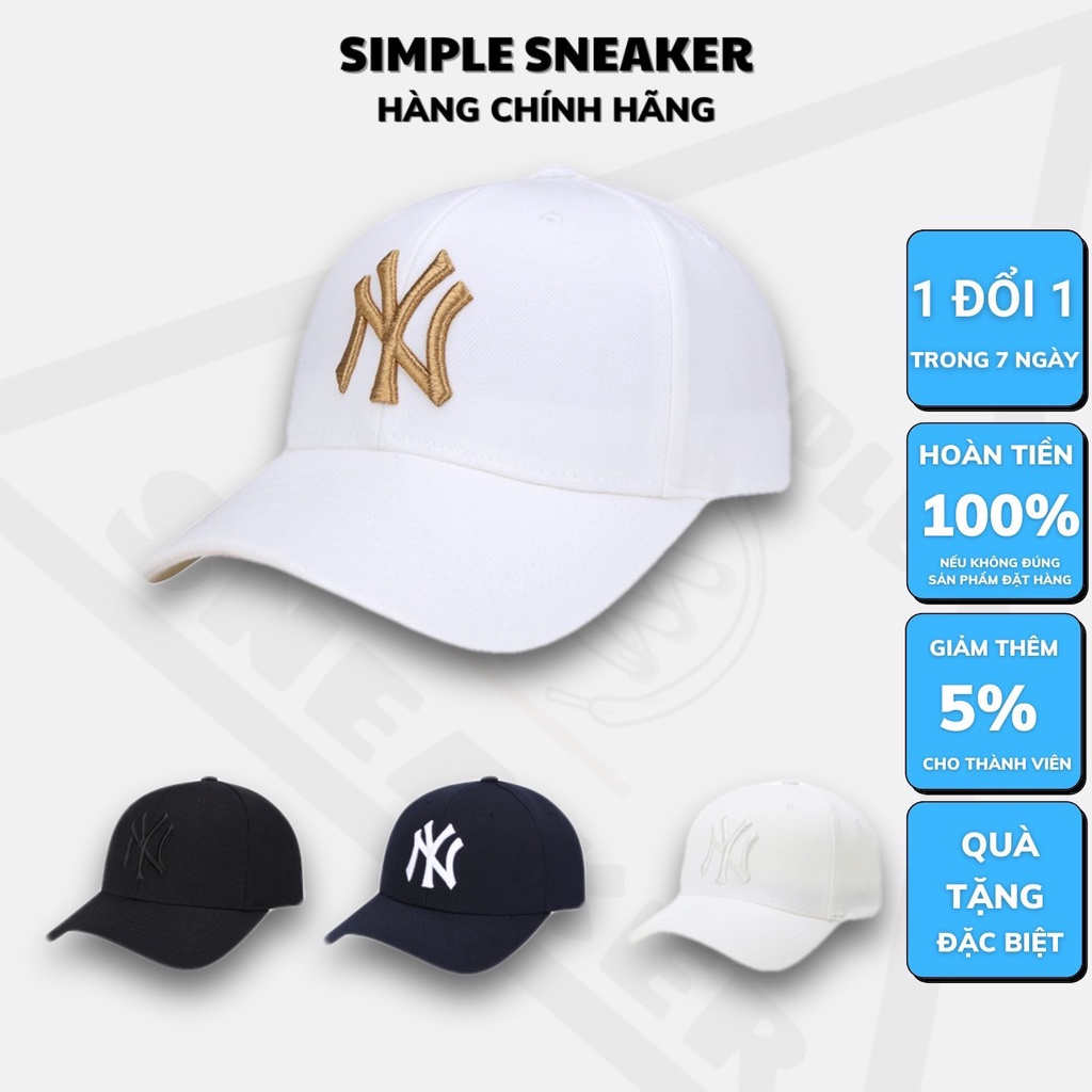 Mũ MLB NY Chính Hãng 🔴FREESHIP🔴 Nón Lưỡi Trai MLB Basic Newyork Yankees Cap Hàn Quốc Chuẩn Auth - Simple Sneaker