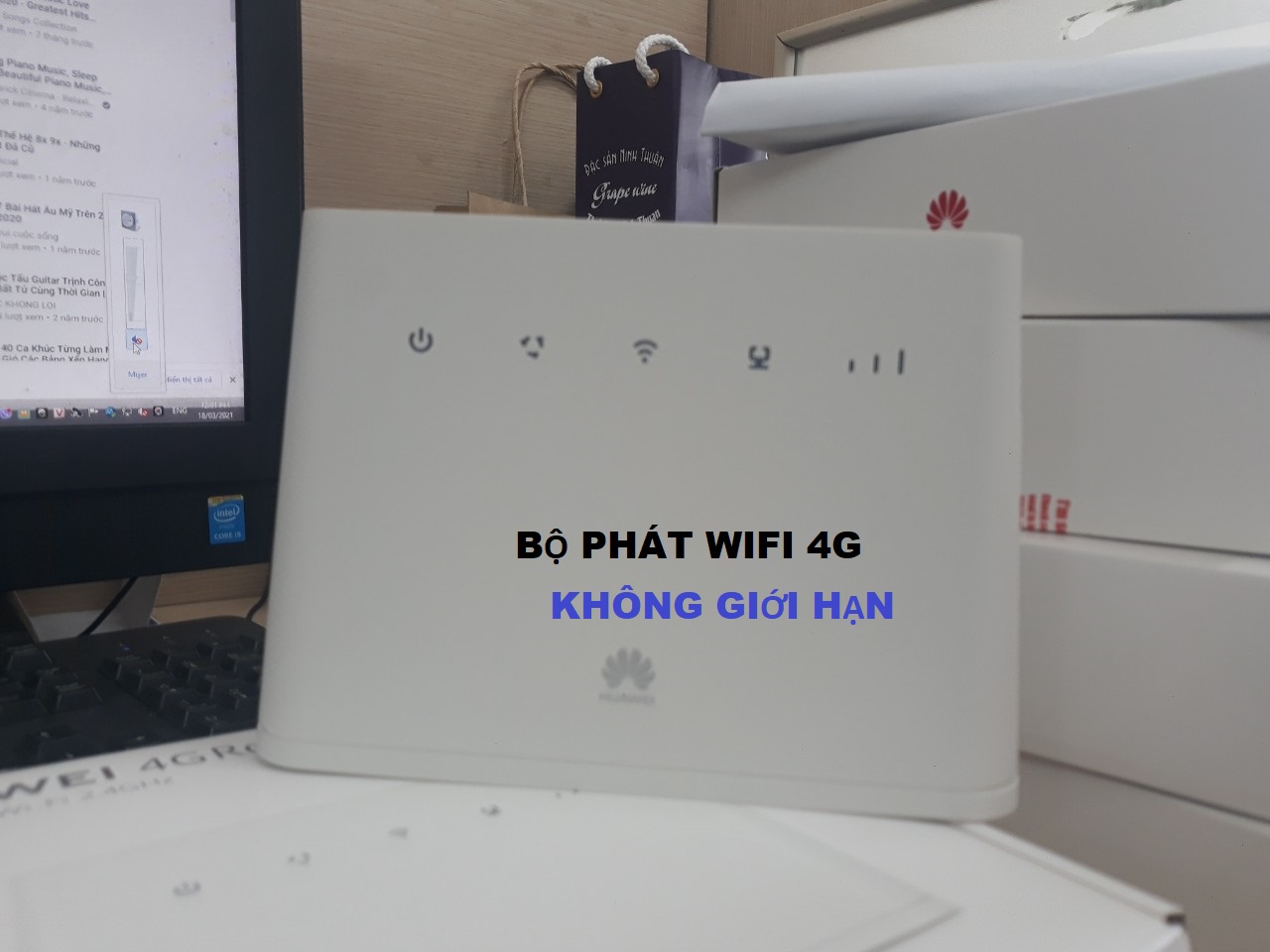 Bộ phát wifi 4G tốc độ cao không giới hạn dung lượng kèm sim 12 tháng. Bộ phát Huawei B311-221 - MobiWifi