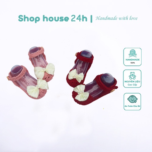 Giày em bé HANDMADE siêu êm và nhẹ chân cho bé gái từ 6 tháng -2 tuổi (ib cho shop về số đo của bé)