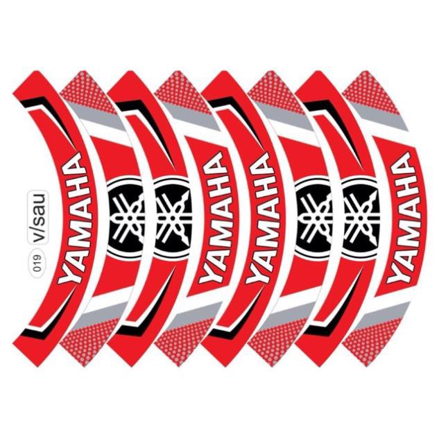 Tem Vành Full Bánh Yamaha Đỏ Trắng Mã 019