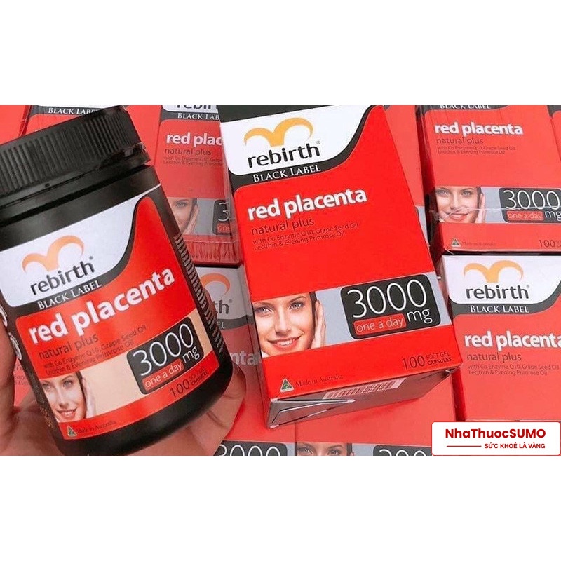Viên uống nhau thai cừu Đỏ Rebirth Red Placenta 3000mg của Úc
