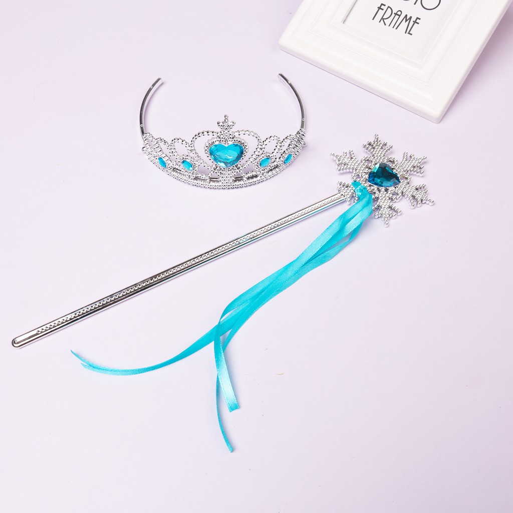 Phụ kiện set vương miện và gậy phép công chúa cho bé gái